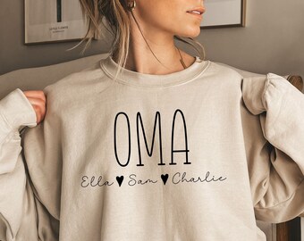Personalised Oma Sweatshirt, Custom Oma Gifts, pregnancy announcement, new Oma gift, grandma gift, mothers day gift, Oma Shirt