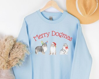 Shetland Sheepdog Sweatshirt Sheltie Mom Weihnachtsgeschenke Urlaub Pullover Weihnachten Crewneck Ugly Christmas Pullover Sheltie Shirt