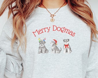 Miniature Schnauzer sweatshirt Schnauzer Mom Weihnachtsgeschenke Urlaub Pullover Weihnachten Crewneck Ugly Christmas Sweater Schnauzer Dad