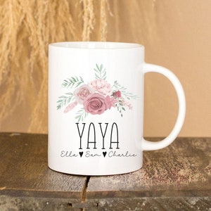Personalised Yaya Mug, Custom Yaya Gifts, pregnancy announcement, new Yaya gift, grandma gift, mothers day gift, Yaya coffee cup