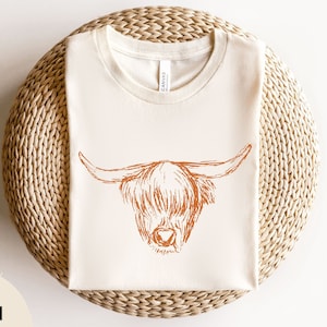 Highland Cow shirt, Country t-shirt, Scottish Highland Cow tshirt, Farming shirt, Gifts for Cow lovers, Cowgirl shirt, Western shirt