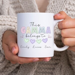 Taza Gamma personalizada, regalos Gamma personalizados, anuncio de embarazo, regalo de nuevo Gamma, regalo de abuela, regalo del día de la madre, taza de café Gamma