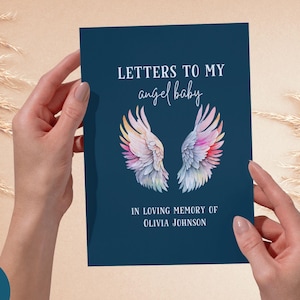Diario de duelo personalizado "Recuerdos de un bebé ángel", cartas para mi bebé en el cielo, regalo conmemorativo por la pérdida de un bebé, regalo de condolencia personalizado