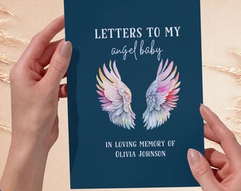 Angel Baby Memories Custom Grief Journal, Letters to My Baby In Heaven Infant Loss Memorial Gift Personalized Sympathy Gift Condolence Gift