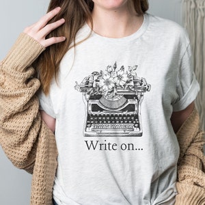 Camiseta con texto en inglés, camiseta de escritor, regalos para escritores, regalo para escritores, autor, periodista, reportero, poeta, profesor de inglés