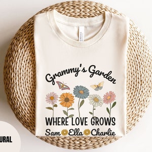 Grammy's Garden, Grammy shirt, Grammy Gifts, pregnancy announcement, new Grammy gift, mothers day gift, wildflower shirt, birthday gift