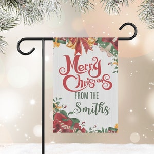 Christmas garden banner, Personalized Christmas Flag For Yard, Xmas Garden Flag and House Banner, Christmas garden decoration, Garden Decor