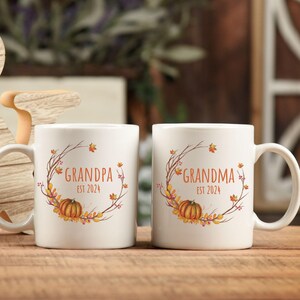 Personalised Grandma Grandpa Mug Set, Custom New Grandparent Gifts, pregnancy announcement, New Grandma gift, New Grandpa gift, baby reveal