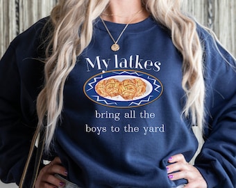 Maglietta Latkes, maglione Hanukkah, regalo ebraico per donne, mamme, sorelle, amiche, JSH