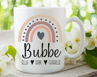 Personalised Bubbe Mug, Custom Bubbe Gifts, pregnancy announcement, new Bubbe gift, grandma gift, mothers day gift, Bubbe coffee cup