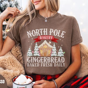 Chemise pain d'épice couleurs confort, t-shirt coquette pain d'épice, chemise de Noël pour maman, cadeau pour grand-mère, cadeau petite amie, bonhomme en pain d'épice