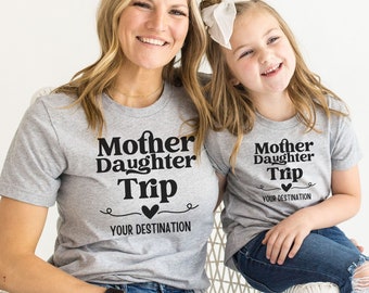 Chemises voyage mère fille, chemises assorties maman et moi, chemise de vacances, cadeau fête des mères pour maman, tenue maman et bébé, chemise voyage d'été