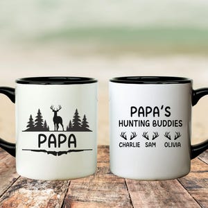 Personalized Papa Mug, Custom Papa Gifts, Fathers Day gift from kids, Birthday gift for Papa,  Papa coffee cup, Hunting gift for Papa