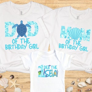 Oneder the sea Birthday Family Matching shirts, First birthday shirt, 1st Birthday Party, Mermaid Birthday t-shirt, Beach birthday shirt