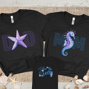 Oneder the sea Birthday Family Matching shirts, First birthday shirt, 1st Birthday Party, Mermaid Birthday t-shirt, Beach birthday shirt