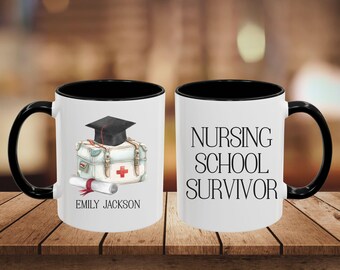 Future Nurse Gift, Nursing School Survivor, Custom Nurse Mug, Graduation Gifts for Nursing Student, Graduate Mug, Nurse-to-be Gift, RN gift