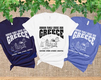 Greece Cruise Shirt, Family Cruise Shirts, Matching Group Cruise Shirt, Custom Cruise T-Shirts, Greece Family Vacation, Greek cruise tee