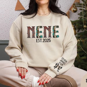 Personalized Nene Sweatshirt, custom grandkids name and est, New Nene Gifts, pregnancy announcement, mothers day gift for Nene Grandma