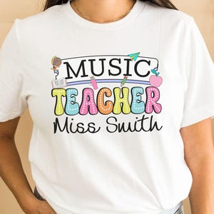 Custom Music Teacher shirts, Personalized name Music Teacher Gift, Back to School Shirt, Specials Teacher First Day of School t-shirt