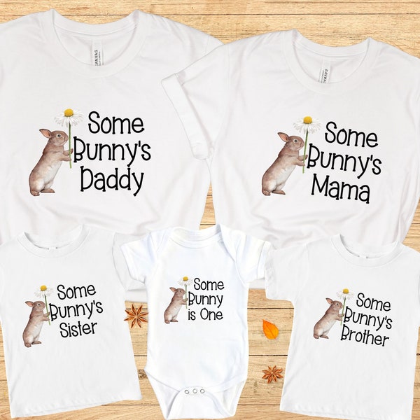 Bunny First Birthday Familie Passende Shirts, 1st Birthday Party, 1st birthday shirt, Bunny birthday, Some bunny is one shirt, mommy and me