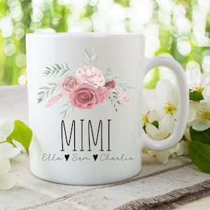 Personalisierte Mimi Tasse, benutzerdefinierte Mimi Geschenke, Schwangerschaftsmitteilung, neues Mimi Geschenk, Oma Geschenk, Muttertagsgeschenk, Mimi Kaffeetasse