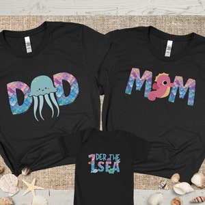 Oneder the sea Birthday Family Matching shirts, First birthday shirt, 1st Birthday Party, Mermaid Birthday t-shirt, Beach birthday shirt