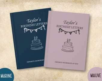 Diario de recuerdos de cumpleaños, libro de recuerdos personalizado para niños, regalo personalizado para baby shower para mamá primeriza, cuaderno de cartas para mi hija o hijo.