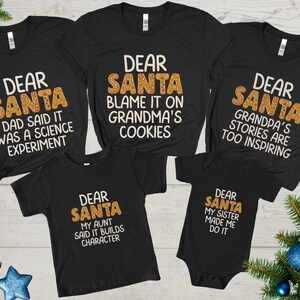 Dear Santa Shirts, Custom Family Christmas Shirts, Xmas shirt, Matching Christmas Group Shirt, Personalized Christmas party shirts