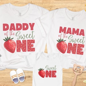 Sweet One birthday shirt, Berry First Birthday Family Matching shirts, 1st Birthday Party, 1st birthday shirt, Strawberry birthday party