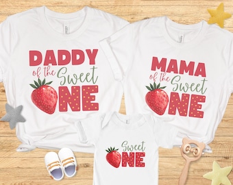 Berry First Birthday Family Matching shirts, 1st Birthday Party, 1st birthday shirt, Strawberry birthday, Sweet One birthday shirt