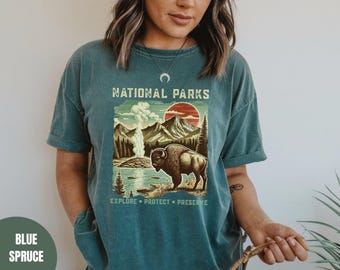 Vintage National Park Shirt, Comfort Colors National Park Lovers Shirt, Hiking Shirt, National Park Gift for Traveler, Camping t-shirt