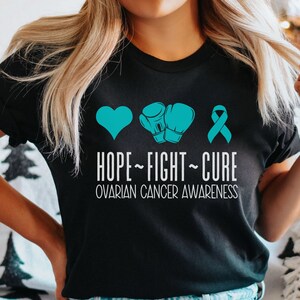 Ovarian Cancer Shirt, Ovarian Cancer support shirt, Ovarian Cancer Awareness shirt, Ovarian Cancer Warrior t-shirt, Supporter crew tee