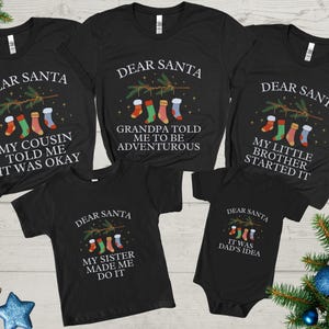 Dear Santa Shirts, Custom Family Christmas Shirts, Xmas shirt, Matching Christmas Group Shirt, Personalized Christmas party shirts