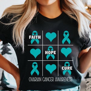 Ovarian Cancer Shirt, Ovarian Cancer support shirt, Ovarian Cancer Awareness shirt, Ovarian Cancer Warrior t-shirt, Supporter crew tee