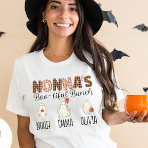 Personalized Nonna Halloween Shirt, Custom Nonna shirt for Halloween, Nonna and Grandkids Halloween tshirt, Custom Nonna Gifts