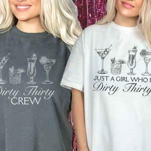 Dirty Thirty Shirt, Custom Cocktail 30th Birthday Shirt, Dirty 30 Shirt, 30th Birthday Gift, Thirty Shirt, Matching Birthday Party shirt