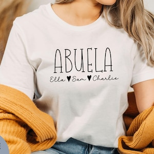 Personalised Abuela Shirt, Custom Abuela Gifts, pregnancy announcement, new Abuela gift, grandma gift, mothers day gift, future Abuela