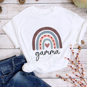 Gamma rainbow Shirt, Gift For Gamma, New Gamma Gift, Gamma Reveal Gift, Pregnancy Announcement, Mother&#39;s Day Gift, future Gamma