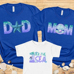 Oneder the sea Birthday Family Matching shirts, First birthday shirt, 1st Birthday Party, Mermaid Birthday t-shirt, Beach birthday shirt
