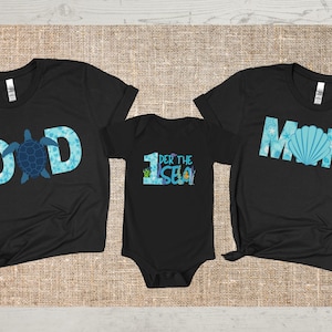 Oneder the sea Birthday Family Matching shirts, First birthday shirt, 1st Birthday Party, Mermaid Birthday t-shirt, Beach birthday shirt
