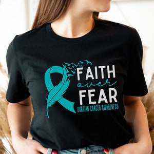 Ovarian Cancer Shirt, Ovarian Cancer support shirt, Ovarian Cancer Awareness shirt, Ovarian Cancer Warrior t-shirt, Supporter crew tee
