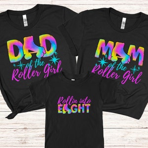 Roller Skate Birthday Family Matching shirts, Eighth birthday shirt, 8th Birthday Party, Roller Skating Birthday shirt, Roller skate party