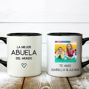 Personalised La Mejor Abuela Mug, Custom Abuela Gifts, Gift For Grandma, Mug With Kid Picture, Gift For Abuelita Mothers Day gift for Abuela