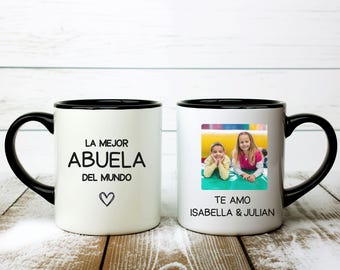 Personalised La Mejor Abuela Mug, Custom Abuela Gifts, Gift For Grandma, Mug With Kid Picture, Gift For Abuelita Mothers Day gift for Abuela