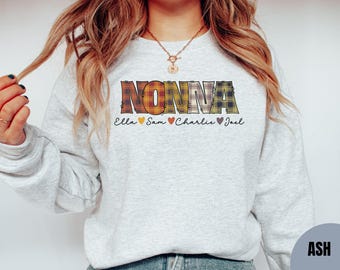 Sudadera personalizada de Nonna, regalos personalizados de Nonna, anuncio de embarazo, regalo de nueva Nonna, regalo de abuela, regalo del día de la madre, camiseta de Nonna