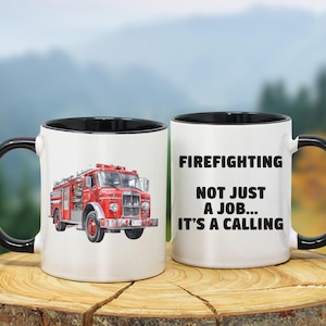 Firefighter mug, fireman gifts, fire academy graduation gift, birthday gift for firefighter husband, fire chief gifts, firewoman gift