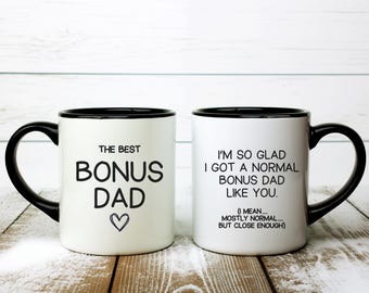 Bonus Dad mug gift, Fathers Day gift from son, Stepfather wedding gift from bride, Stepdad Birthday Gift from daughter, Kids gift for Dad