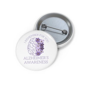 Alzheimers pin, dementia badge, Alzheimers awareness, memory matters, Alzheimers gift, purple ribbon