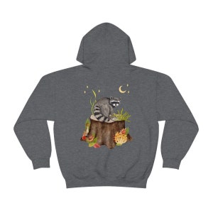 Cottagecore Hoodie, Goblincore Hoodie, Raccoon Hoodie, Goblincore Clothing Mushroom Hoodie Fairycore Racoon Gifts Oversized Hoodie Aesthetic image 5