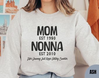 Sudadera personalizada de Nonna, regalos personalizados de Nonna, anuncio de embarazo, regalo de nueva Nonna, regalo de abuela, regalo del día de la madre, camiseta de Nonna